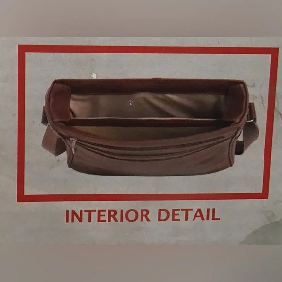 Leather Crossbody bag w/interior organizer pocket, and built-in laptop section.